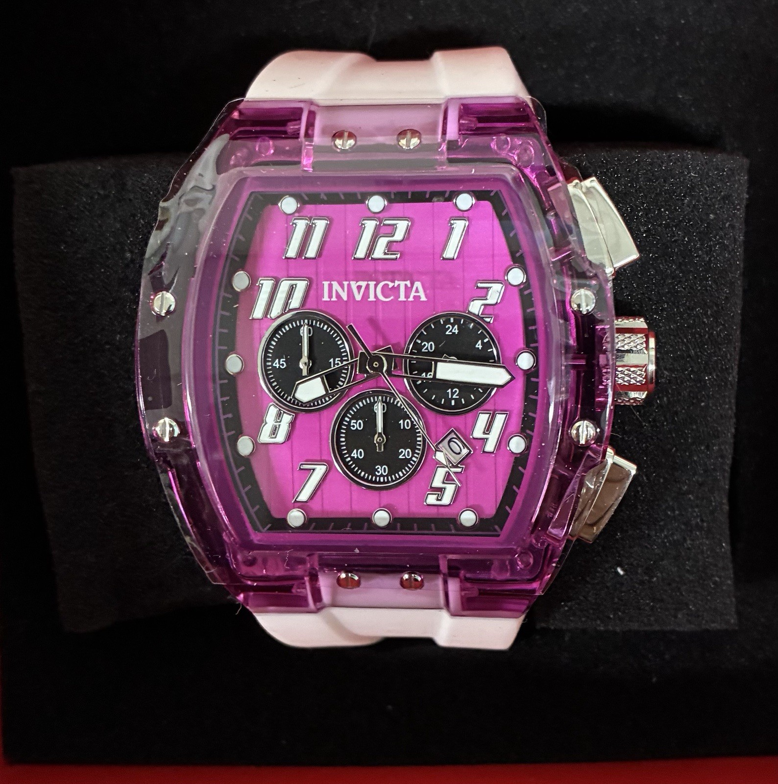 Invicta S1 Rally Kinesia Anatomic Men’s Quartz Watch 47mm Pink Dial 50079