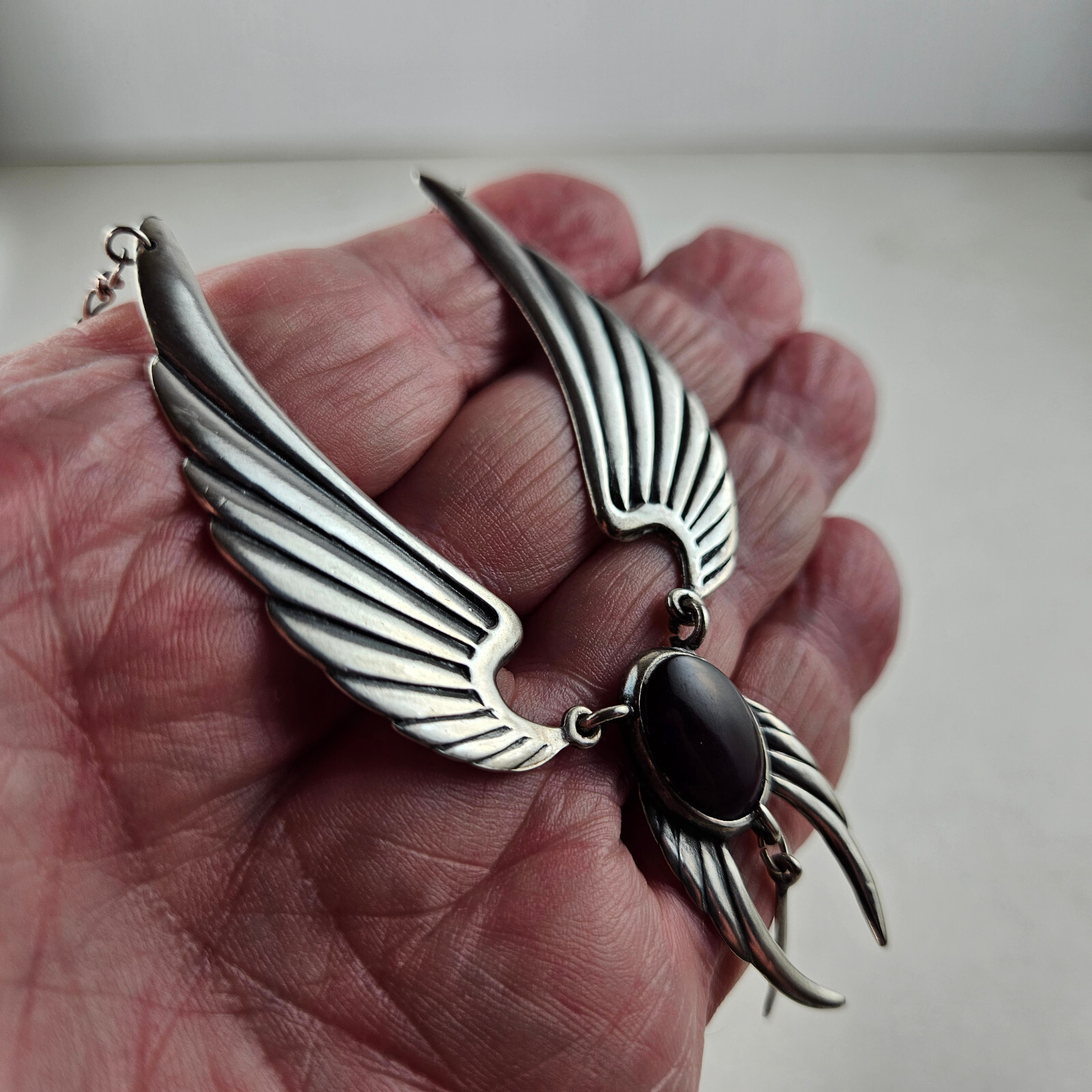 Sterling Silver Necklace Feather Pendant 20 inches 25.0g [8245]