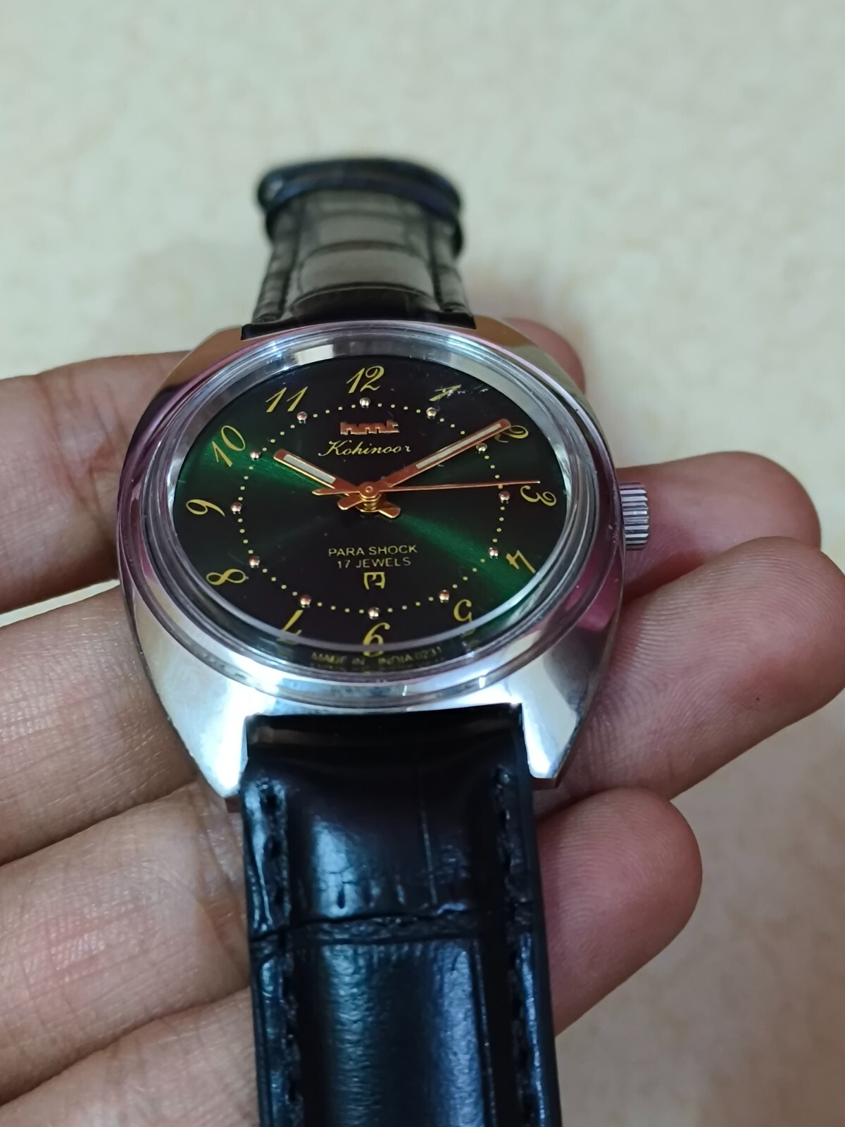 Vintage HMT Kohinoor Green 17 Jewels Mechanical Hand Winding Men’s Wrist Watch