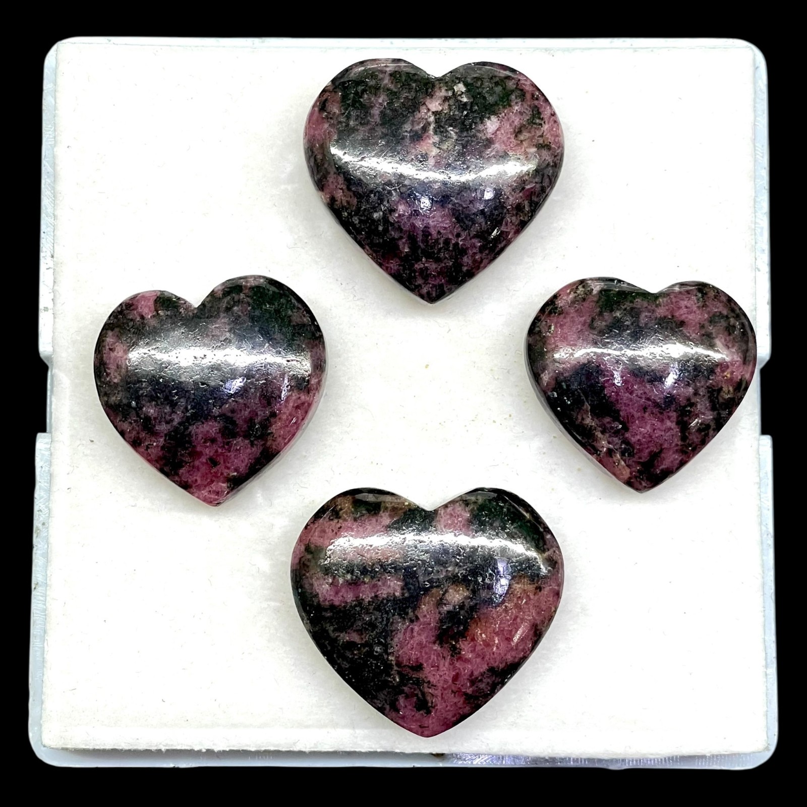 4 Pcs Natural Red Rhodonite 25-29mm Heart Shape Pendant Size Loose Gemstones Lot