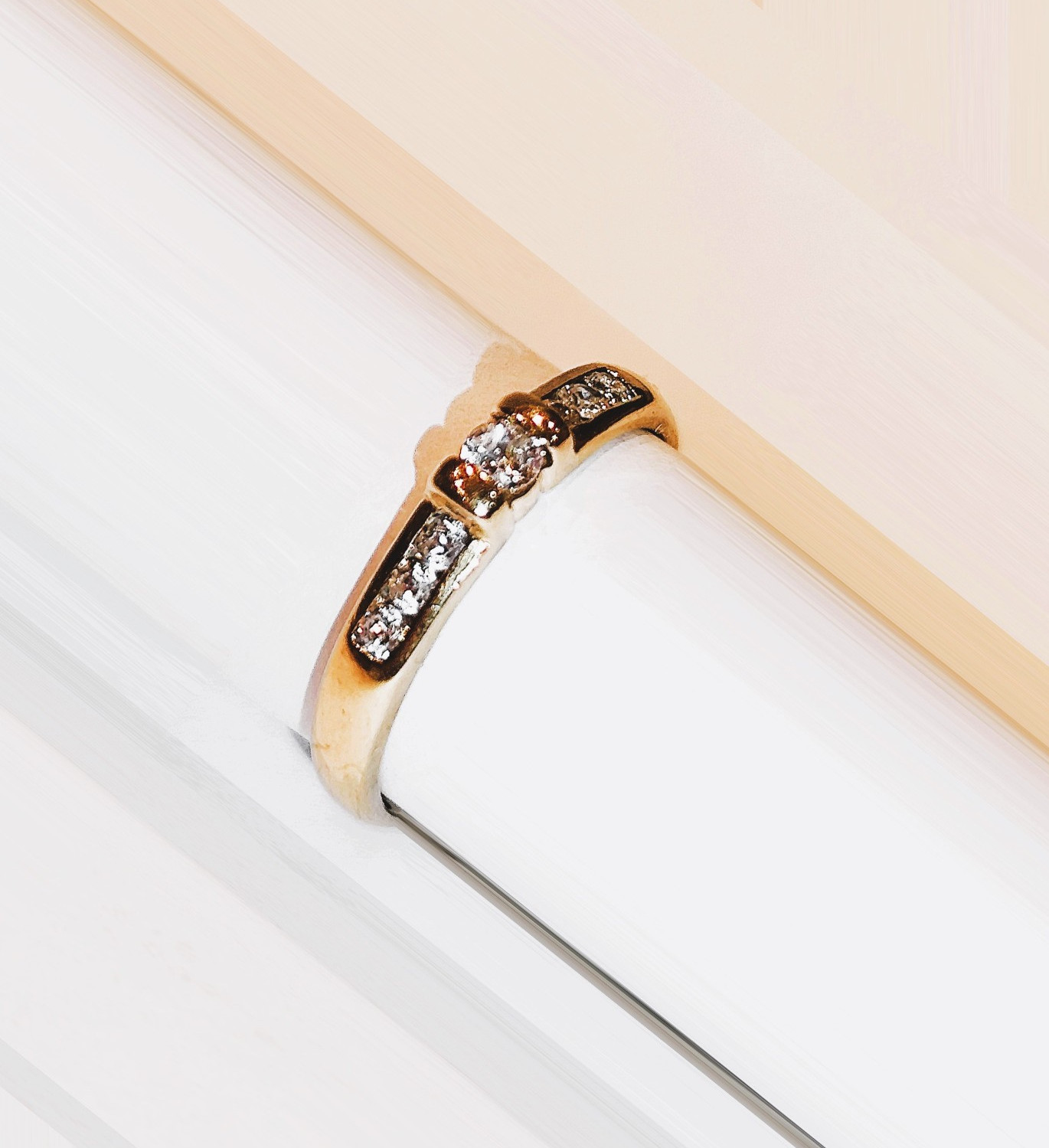 Gold ring 8K = 333 gold size 57.5 Yellow gold zircon 0.34 ct ladies’ ring small and fine