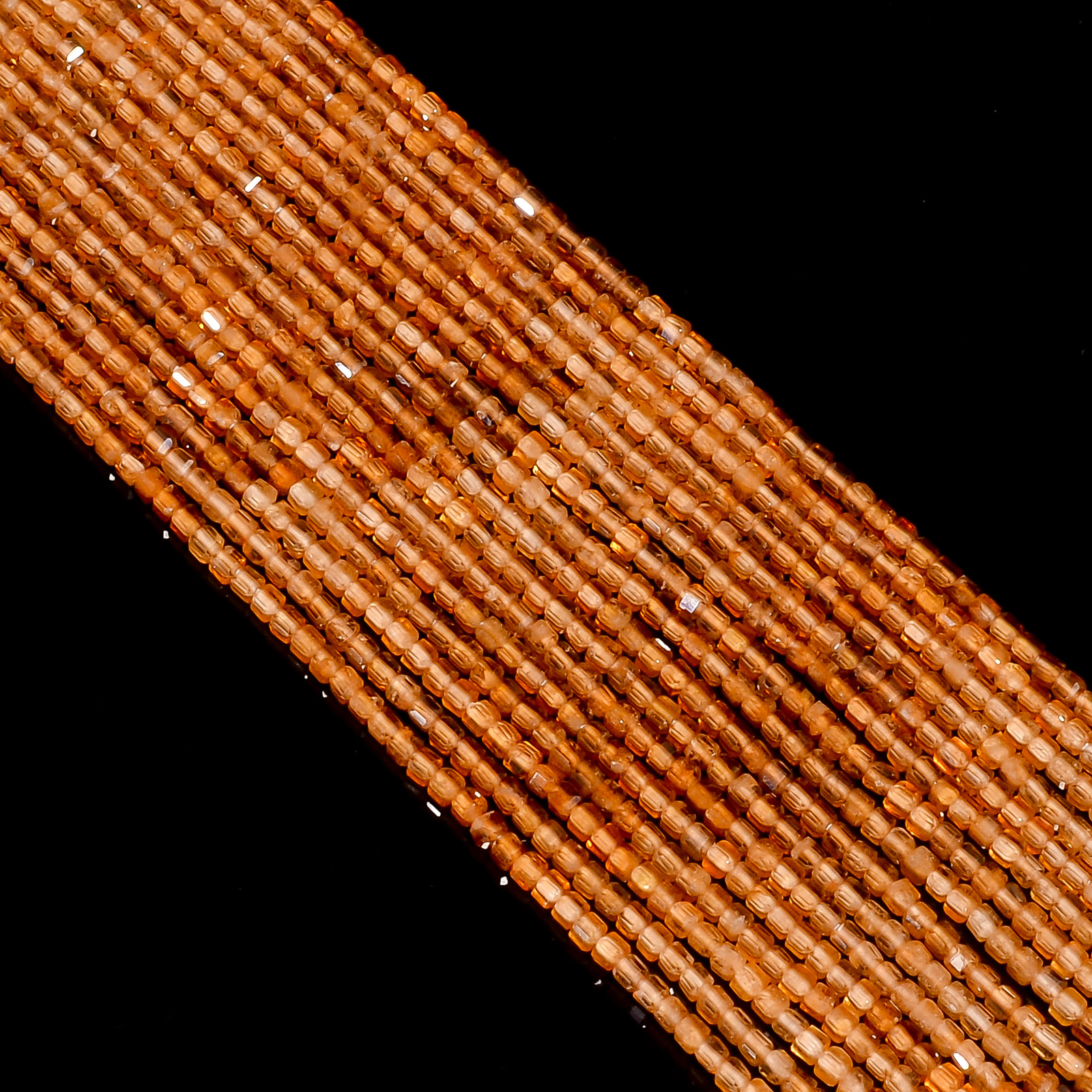 Natural Spessartite Garnet Gemstone Box Faceted Beads 3X3 mm Strand 13″ EB508