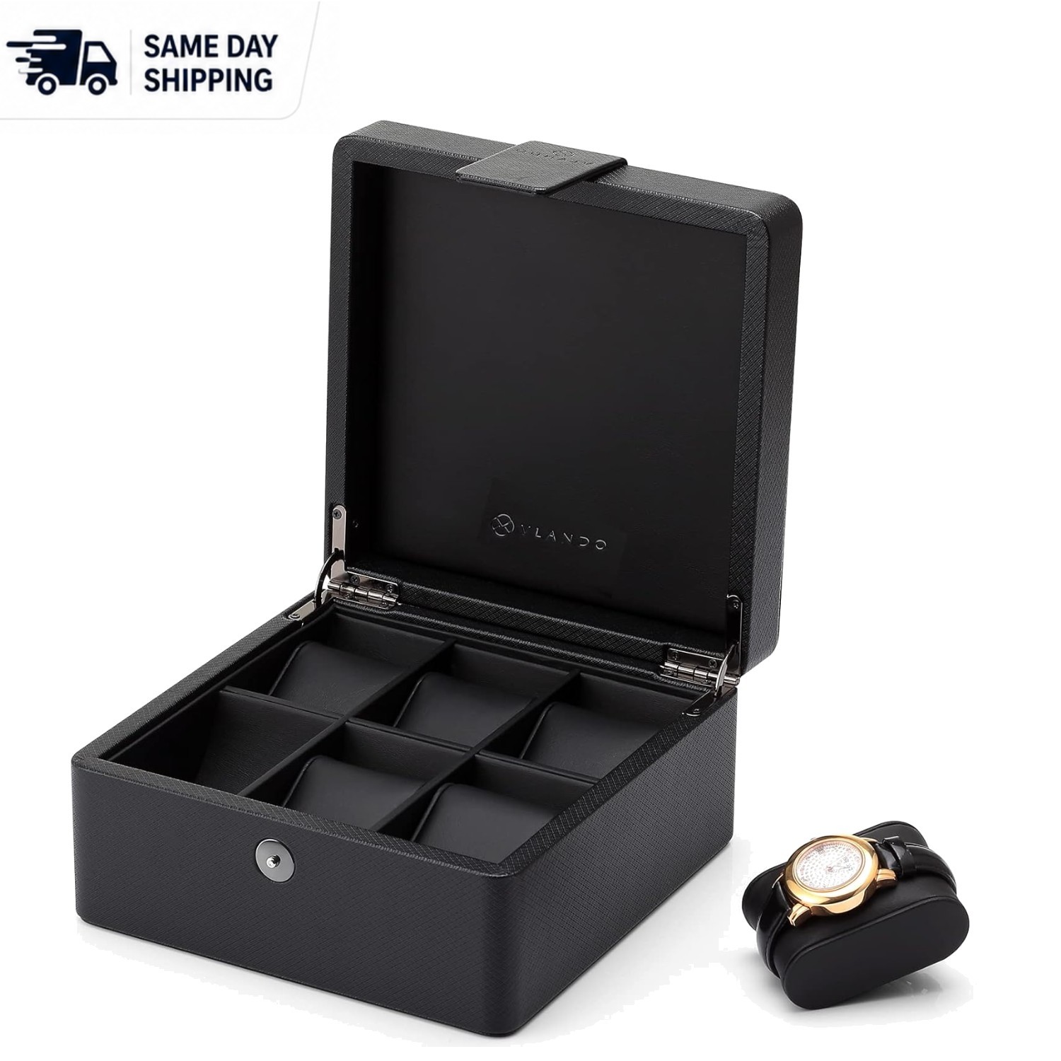Luxury Faux Leather Watch Holder with Soft Pillows – Elegant Storage Solution