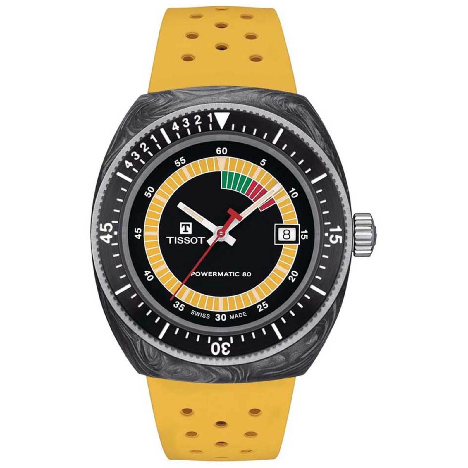 Tissot Men’s Watch Sideral Automatic Black and Yellow Dial Strap T1454079705700