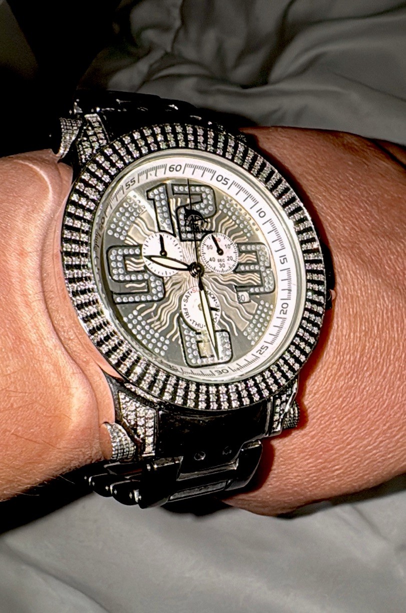 Mens Techno Master Diamond Watch 3 Rows Oversized 50mm Joe Rodeo Jojo Don Benny