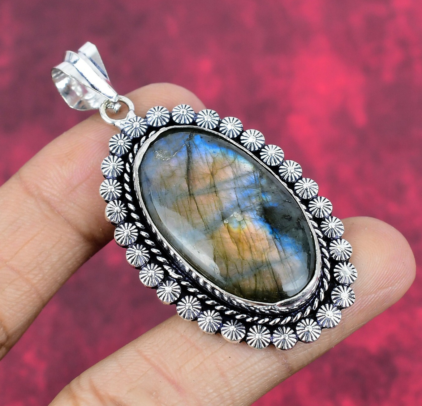 Labradorite Gemstone 925 Sterling Silver Handmade Designer Pendant Jewelry Gifts
