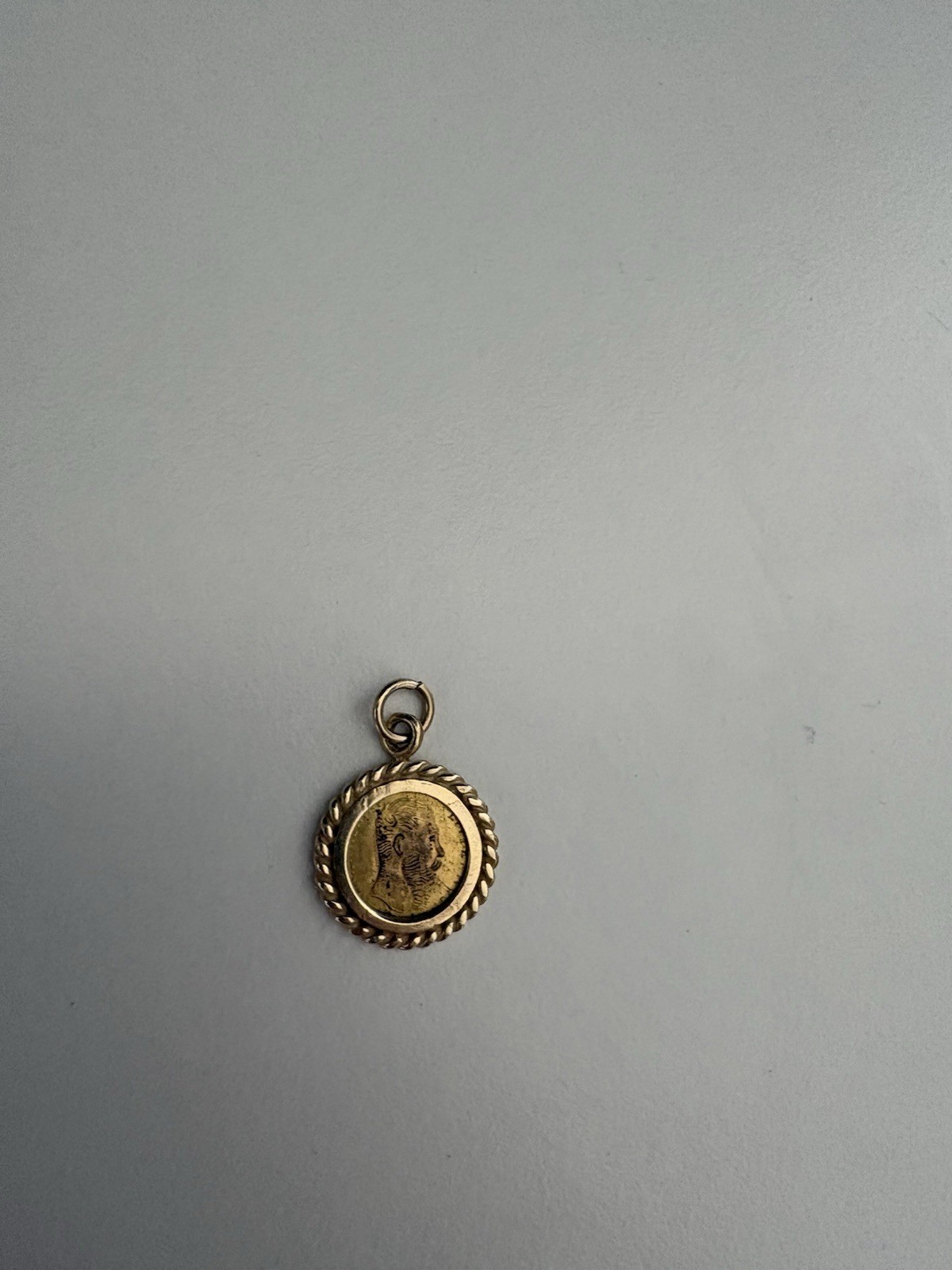 14kt Yellow Gold Imperio Mexicano 1865 Coin Pendant 1.1gram