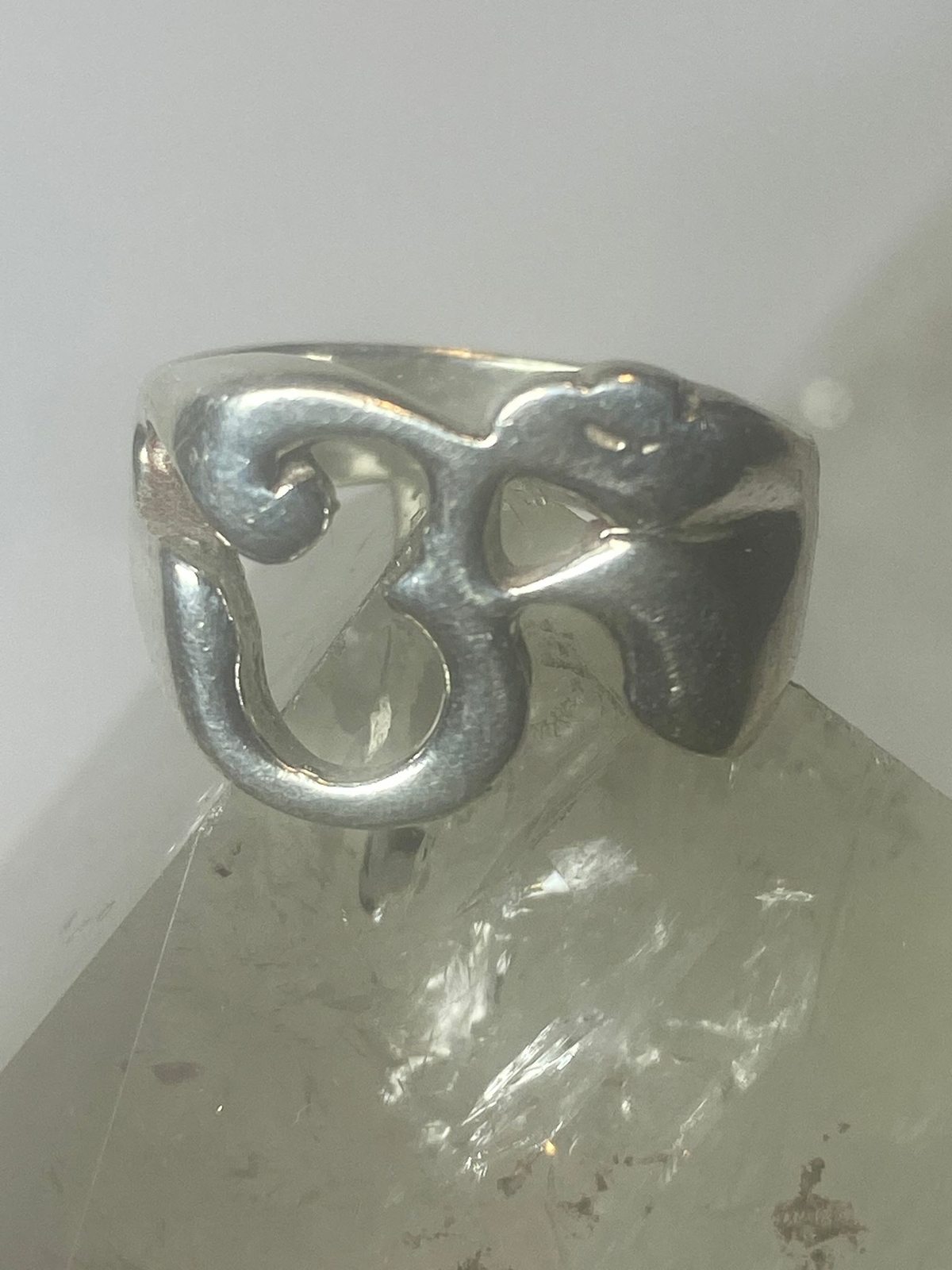 Ohm ring sound off the universe band sterling silver women men