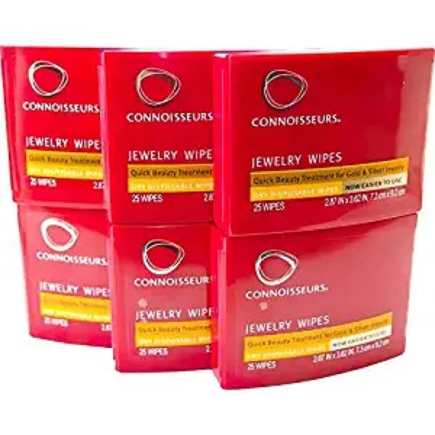 Connoisseurs Jewelry Cleaning Wipes Polish Gold Silver 6PK Disposable Dry Wipes