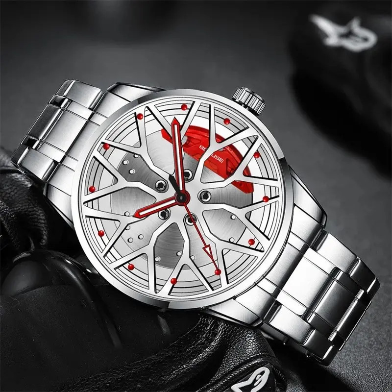 Luxury Men’s Sports Waterproof Quartz Watch with Stainless Steel Design