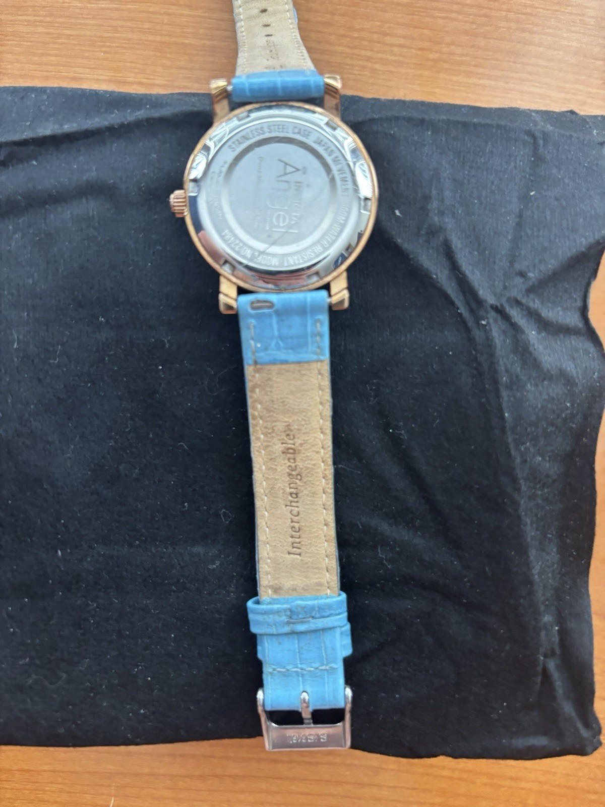 Invicta Angel 22484 Women’s Rose Gold Tone Blue Leather Quartz Watch Read