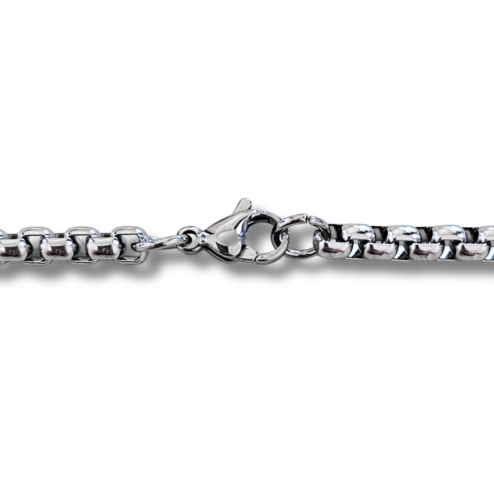 Stainless Steel Round Box 316L Chain Men Women 2mm-5mm Link Necklace 16″-26″