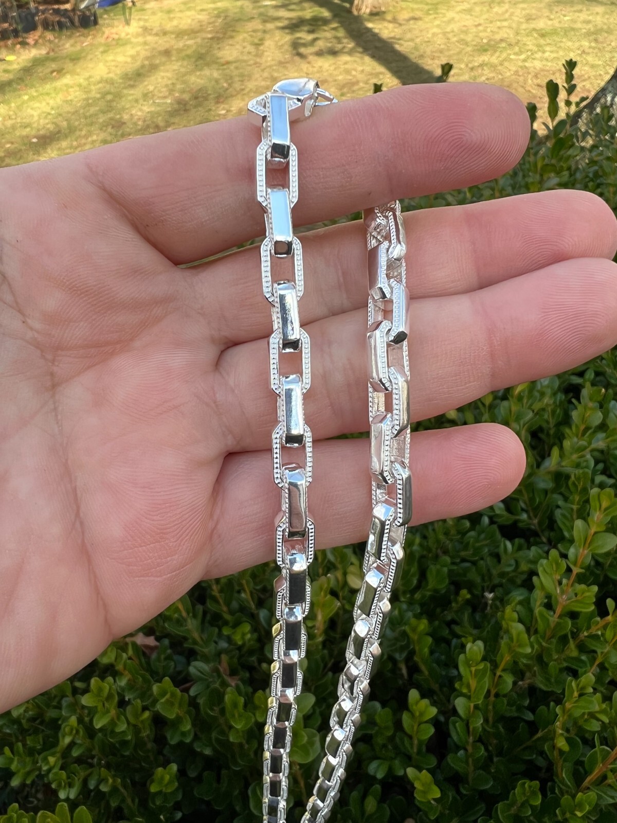 Rolo Hermes Link Real Solid 925 Sterling Silver 7mm Chain Necklace Or Bracelet