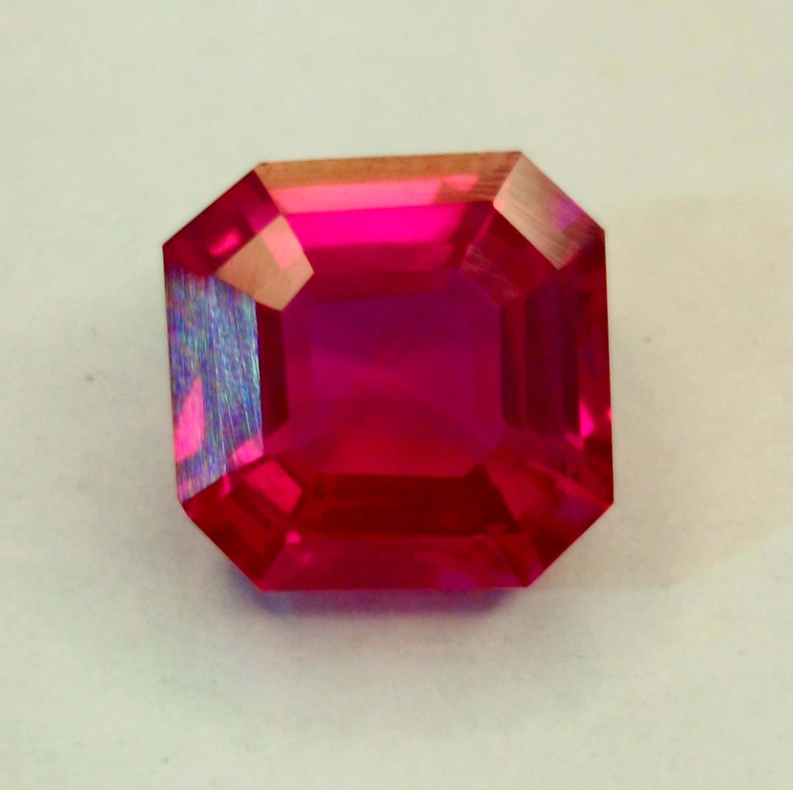 Dark Pink Ruby Asscher Cut 12-14 Ct Burma Natural Certified Loose Gemstone RK276