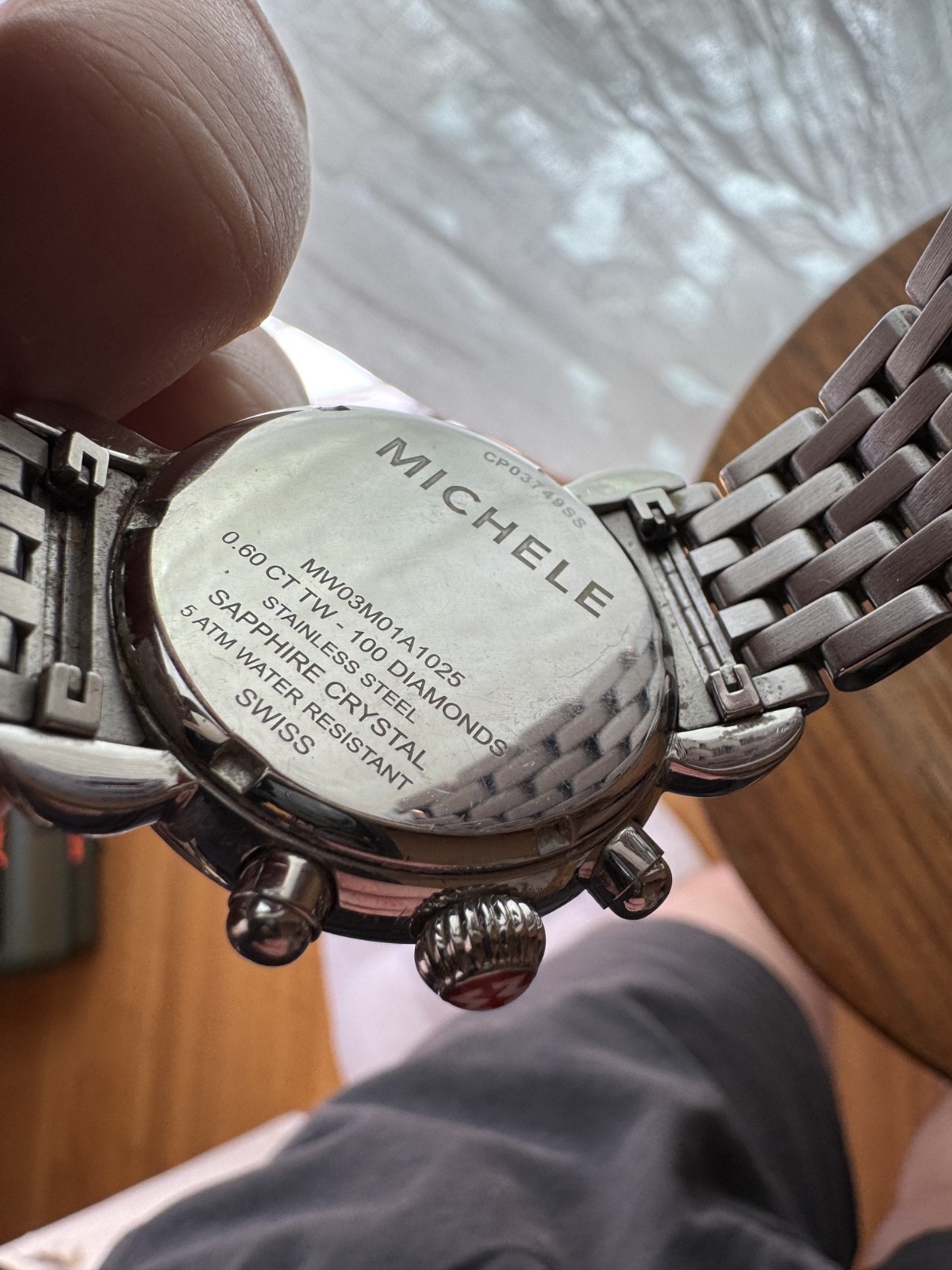 Michele CSX Diamond Bezel Mother of Pearl Chronograph Watch, 36mm • MW03M01A1025