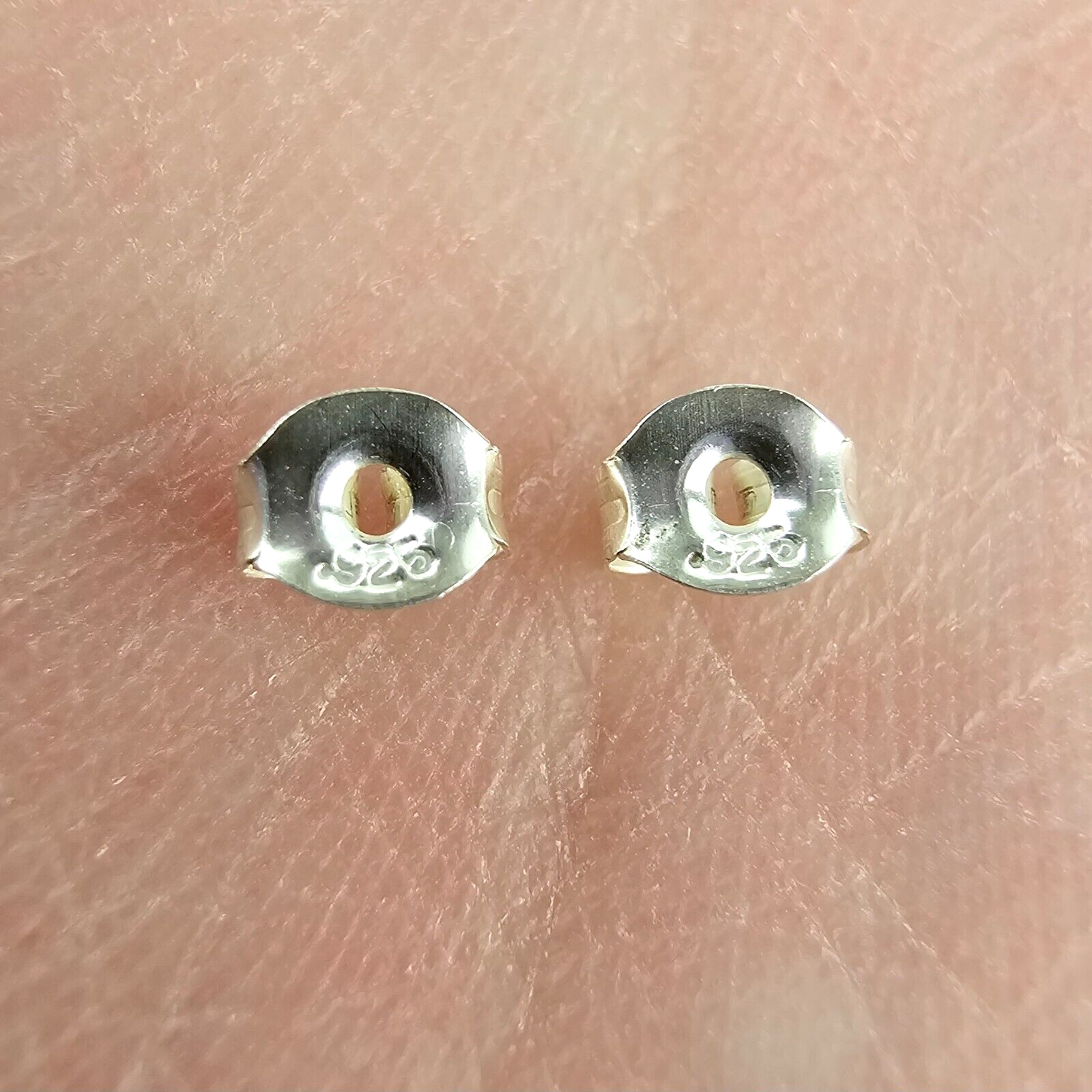 Solid 925 Silver 5mm Princess Studs 4-Prong, Raised Setting Approx. 1 CT TW