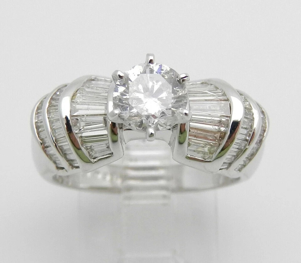 3Ct Round Cut Lab Created Diamond Engagement Wedding Ring 14K White Gold Finish