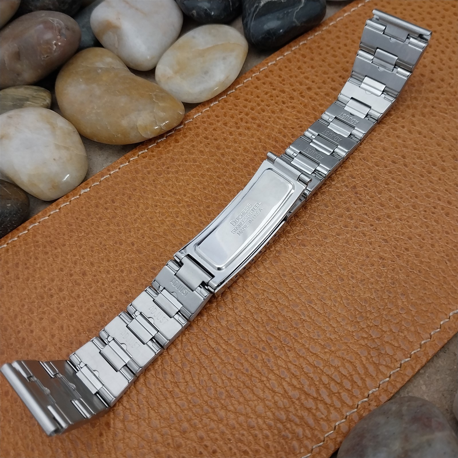 Vintage 20mm Duchess Thick Stainless Steel Classic nos Unused 1970s Watch Band