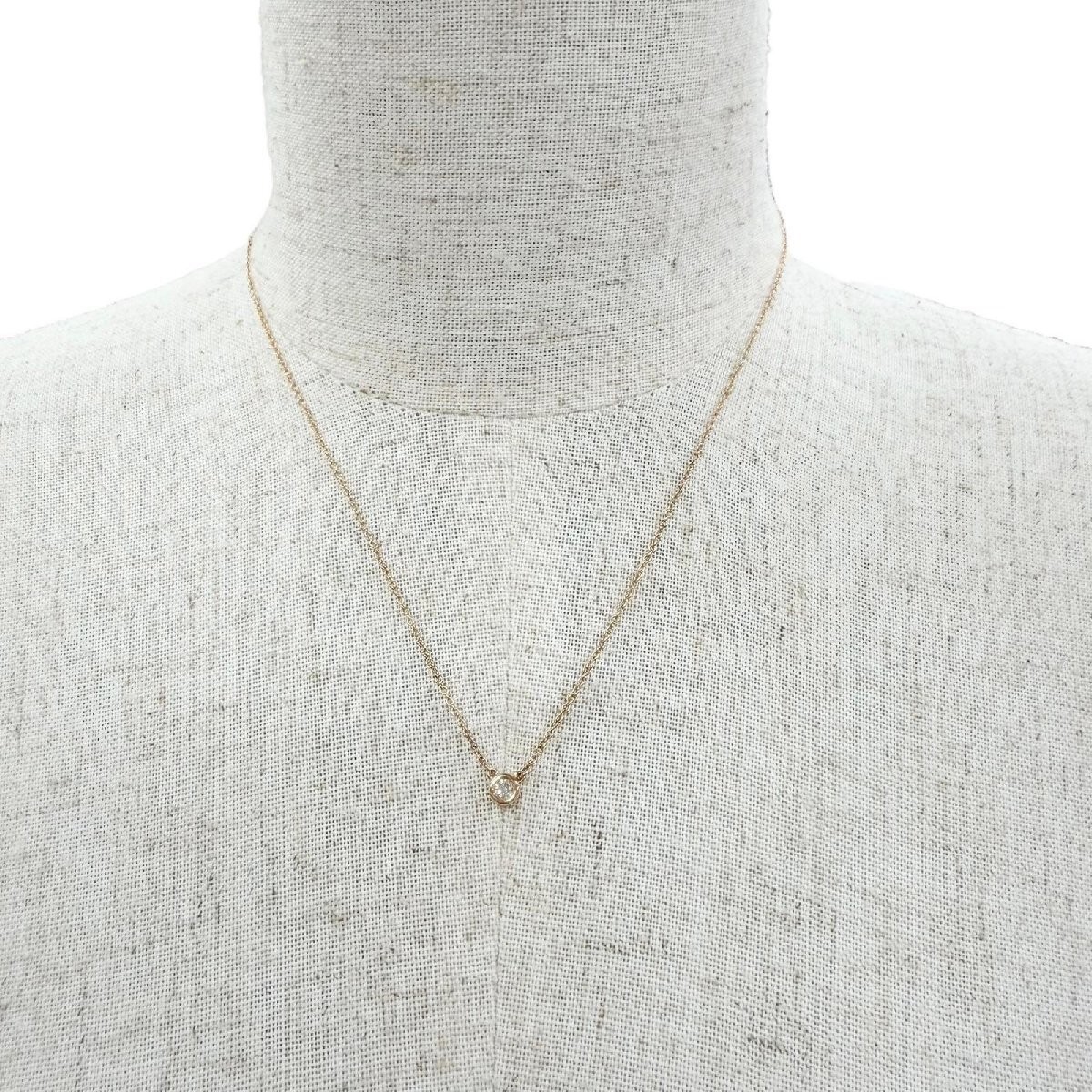 Tiffany & Co. By The Yard 750PG Approx. 0.14CT 1P Diamond Necklace Gold 2.3 g
