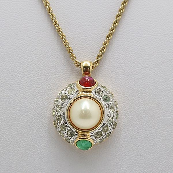 Lanvin Good Condition Gold Pearl Women’s Necklace with Box OGH 2000000 NSK