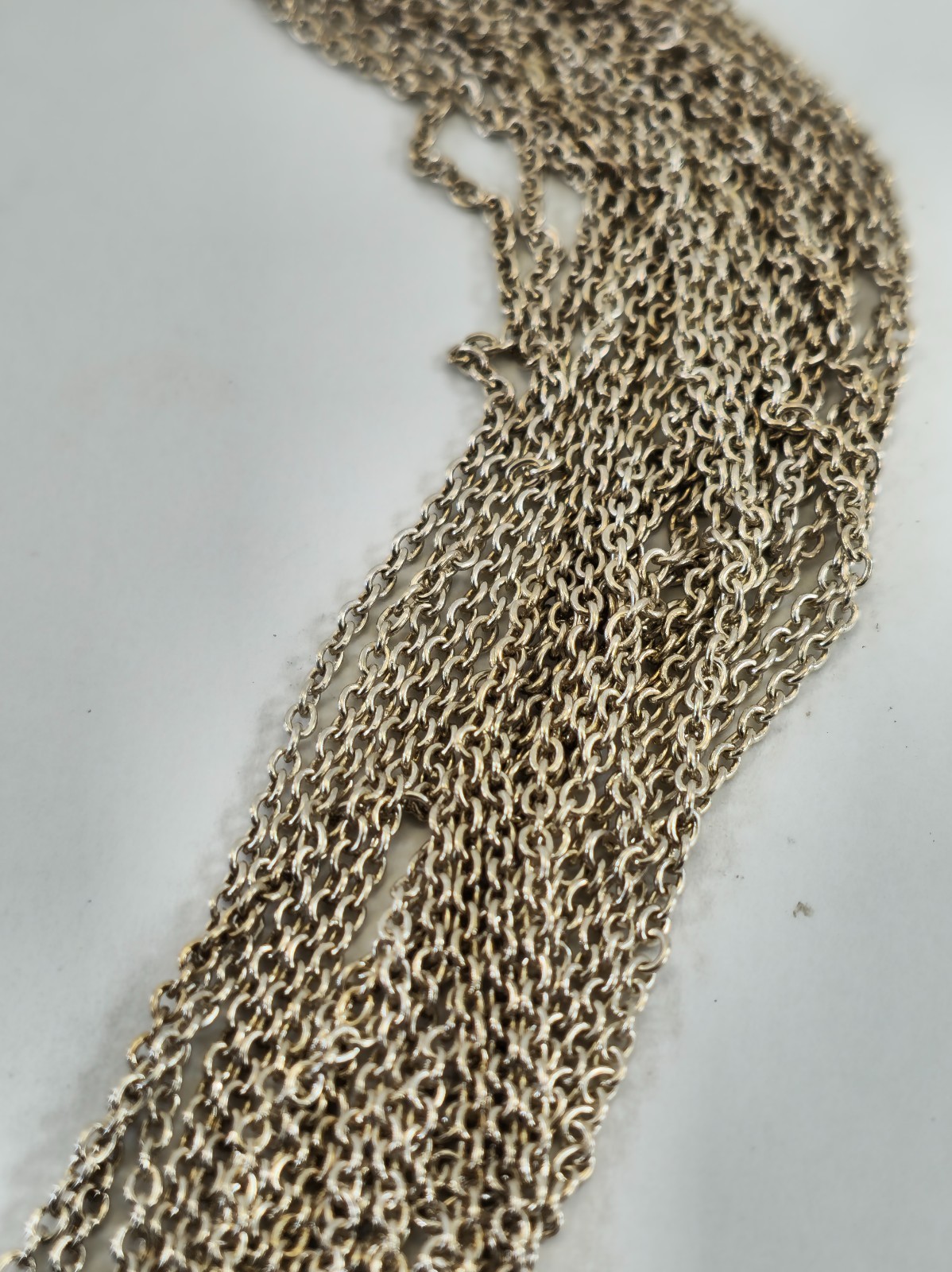 Tiffany & Co Sterling Silver Mesh Open Heart Necklace – 15 Inch