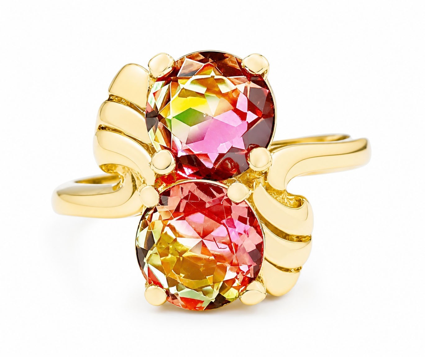 LAB CREATED 3.68 Cts TOURMALINE RING 10K SOLID YELLOW GOLD – NWT – MADE IN USA