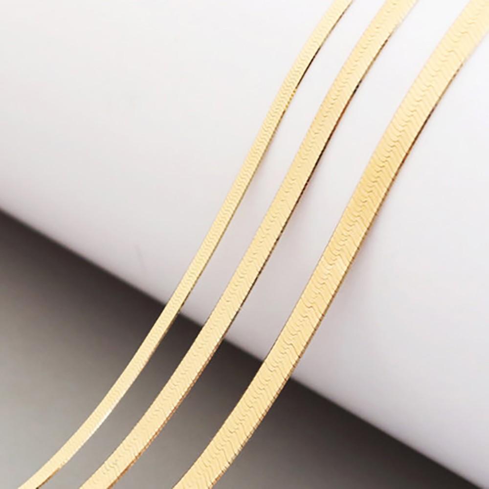 18K Yellow Gold Filled 2mm/3mm/4mm/5mm wide * 16″-24″ Herringbone Chain Necklace