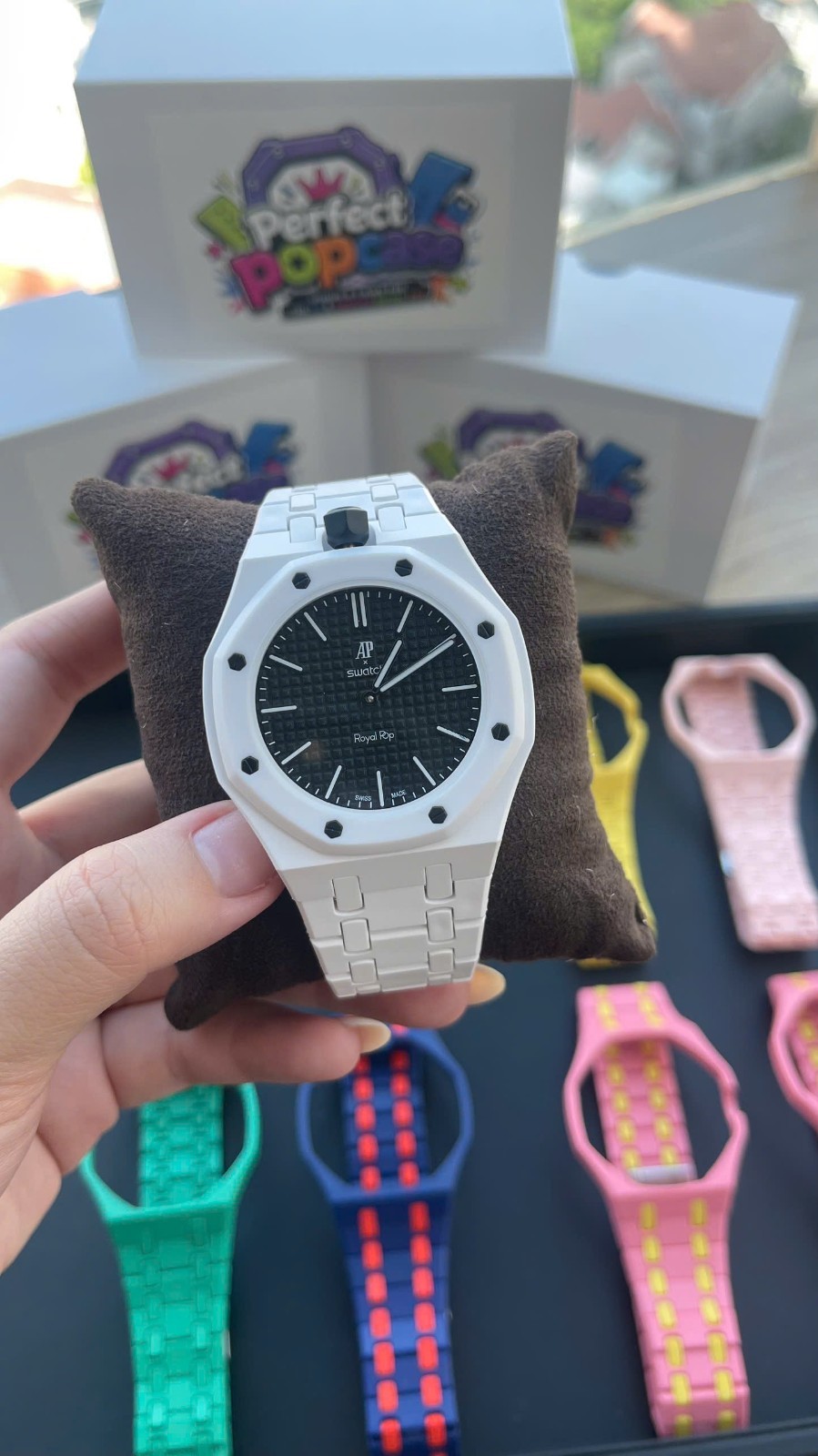 Luxury Custom Perfect Case/Band for AP X Swatch Royal Pop FULL CERAMIC SHIP NOW