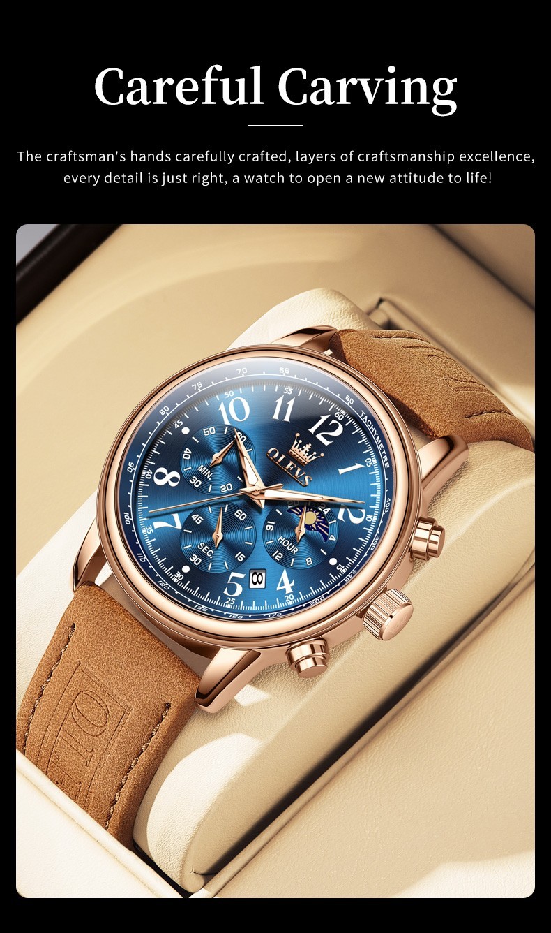 OLEVS 2912 Luminous 3ATM Waterproof Male New Year Present Leisure Quartz Watch