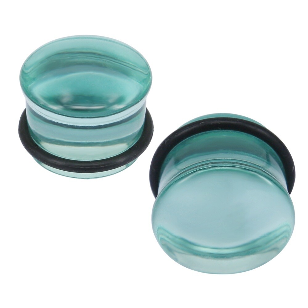 1 Pair Glass Ear Gauges Mushroom Single Flare Plug Ear Lobe Stretching Piercing