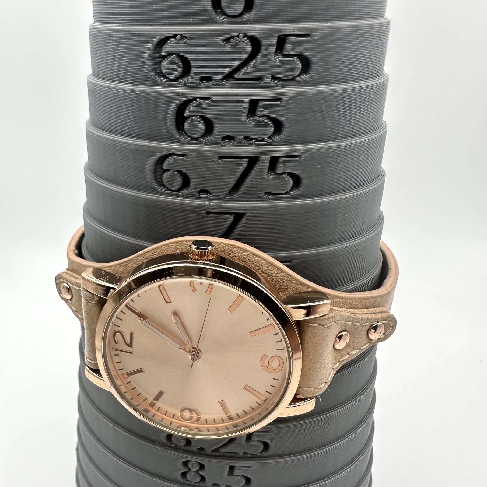 Rose Gold Tone Beige Strap Quartz Watch Women’s