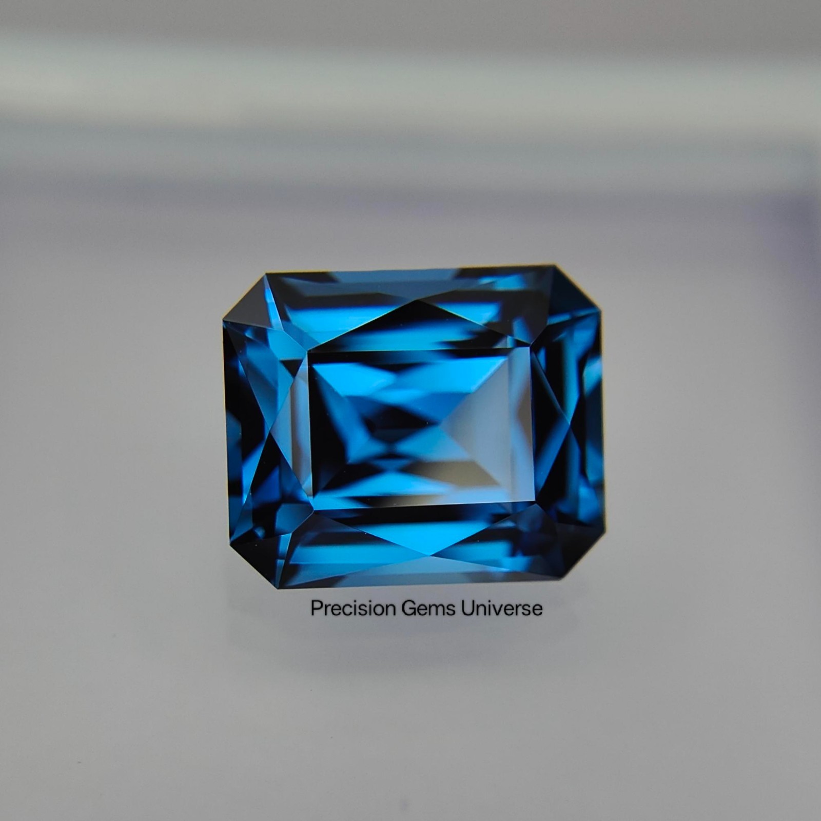7.20 Ct Lab Blue Spinel, Precision Cut Radiant Spinel, 12×10 mm Radiant Cut