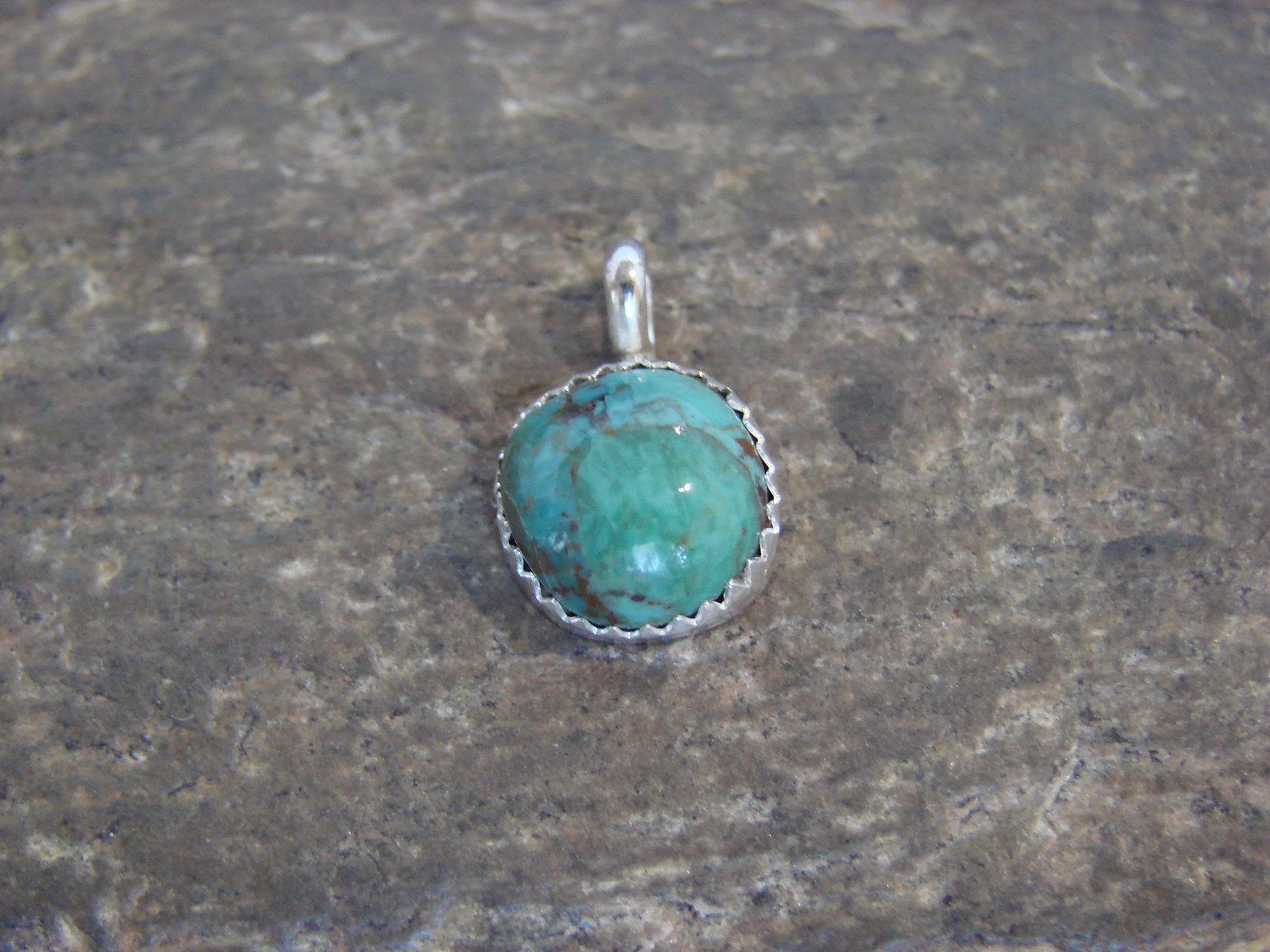 Native American Sterling Silver & Turquoise Pendant – Yazzie
