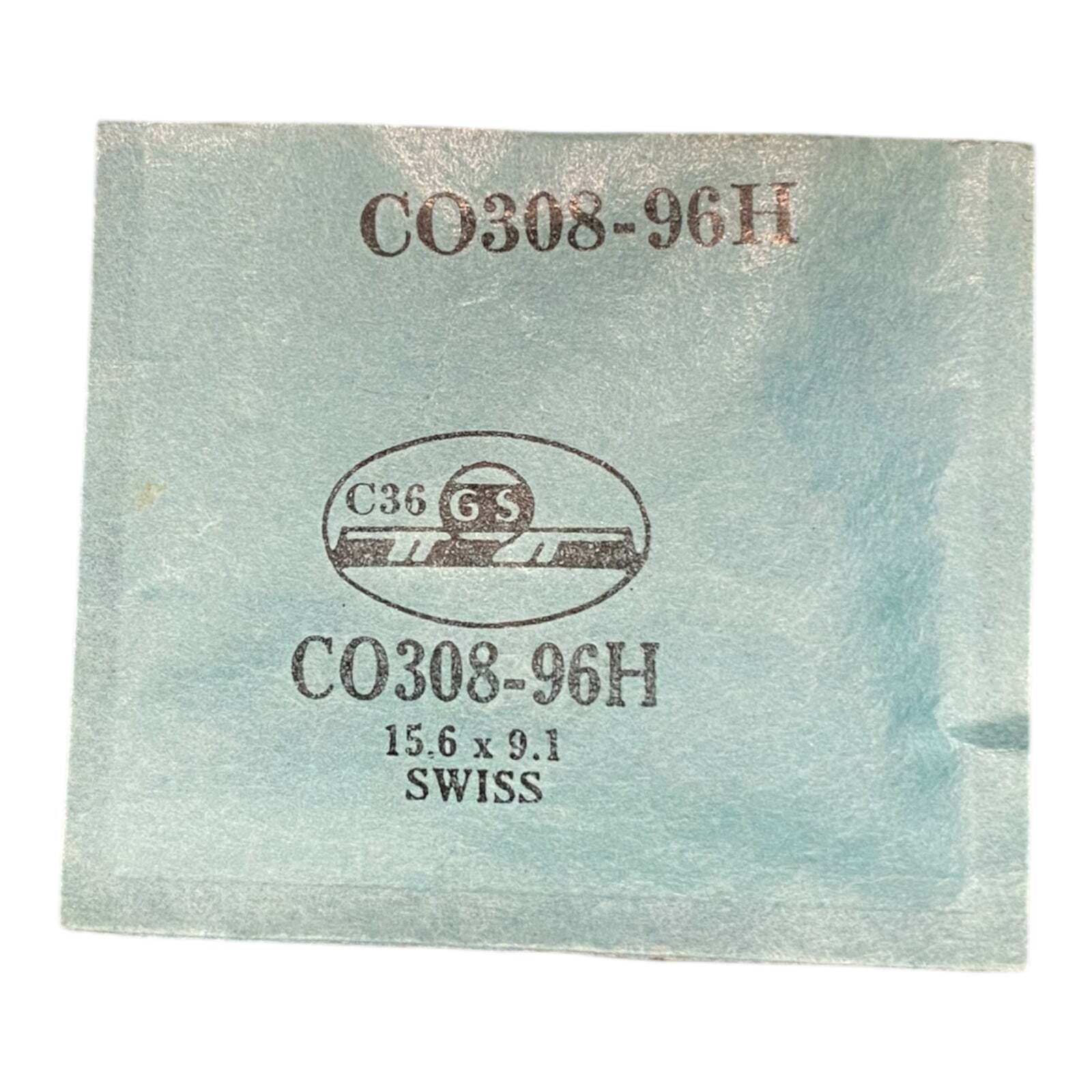 Germanow-Simon Mach (GS) CO308-96H Watch Crystal 15.6×9.1 NOS Part Flexo Swiss