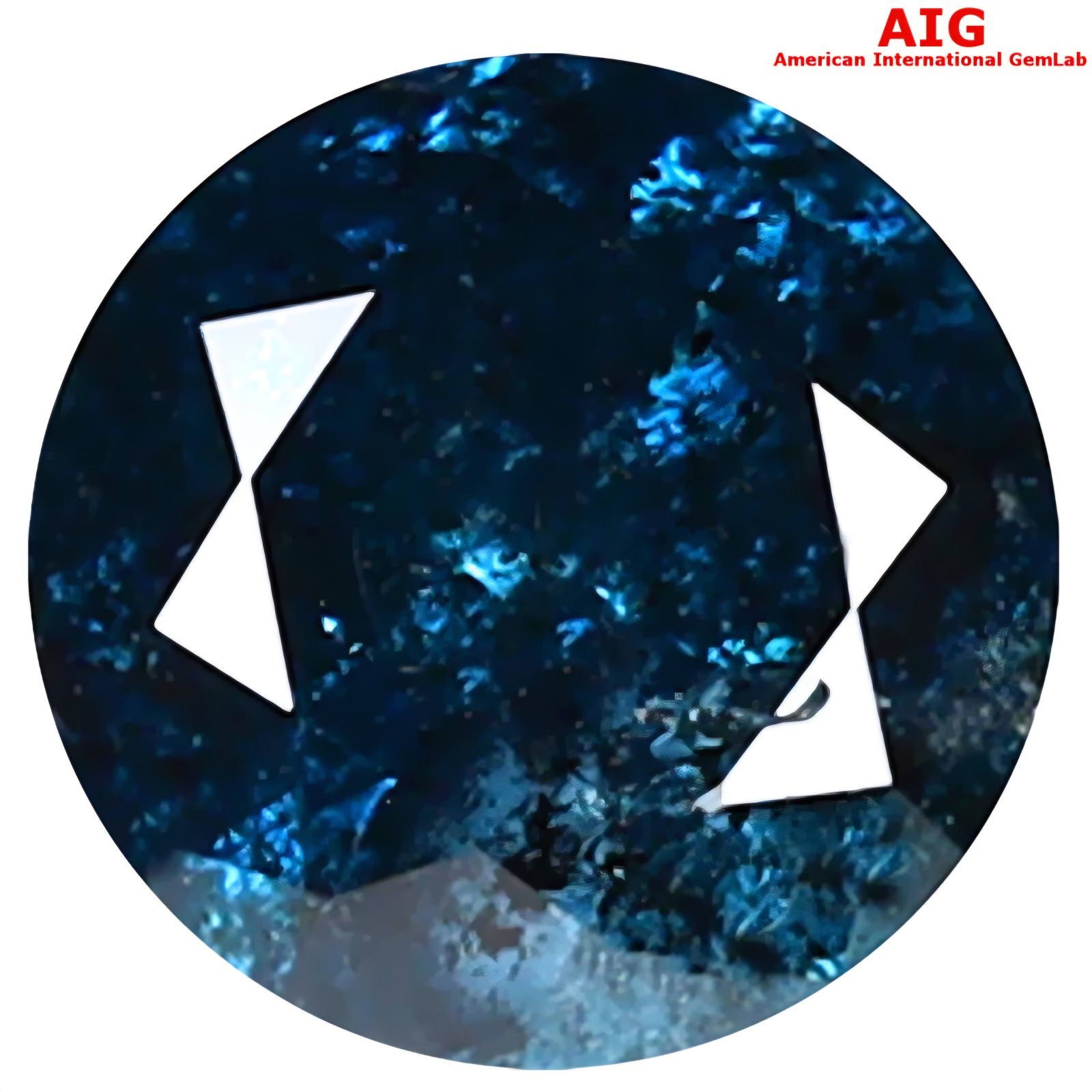 1.10ct Fancy Vivid BLUE DIAMOND Color Clarity I2 Top Spectacular Galaxy Pattern