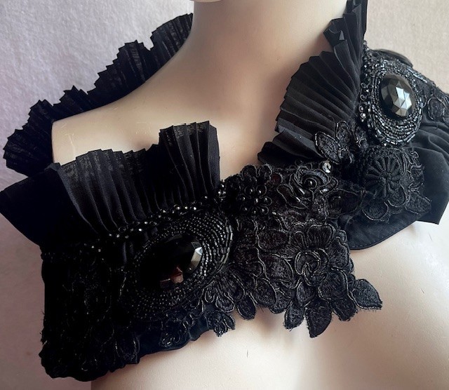 Nita Angeletti OOAK Art To Wear BLACK MAGIC COLLAR Statement Necklace