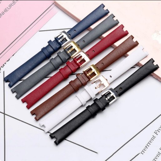 Leather Watch Strap x Garmin Lily Smart Watch White Red Blue Grey 14mm