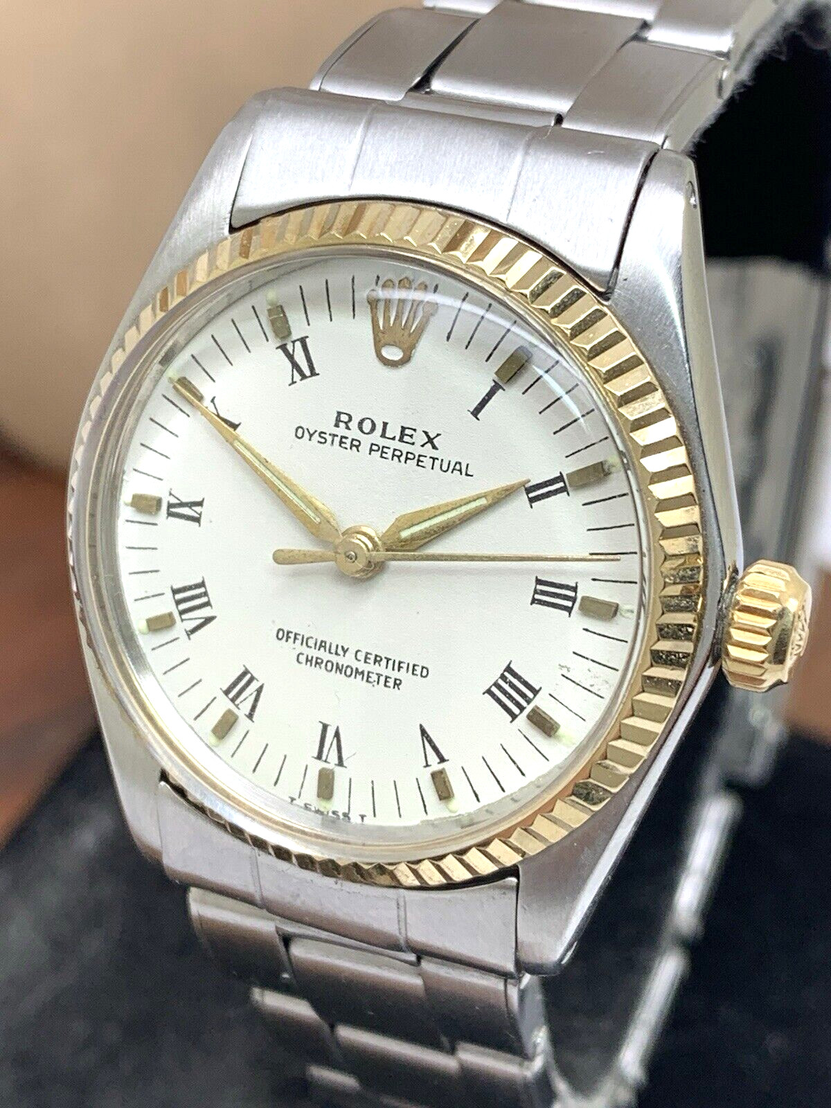 Rolex Speedking Oyster Perpetual 6430 Watch Swiss Wind Steel 14k Bezel 30mm