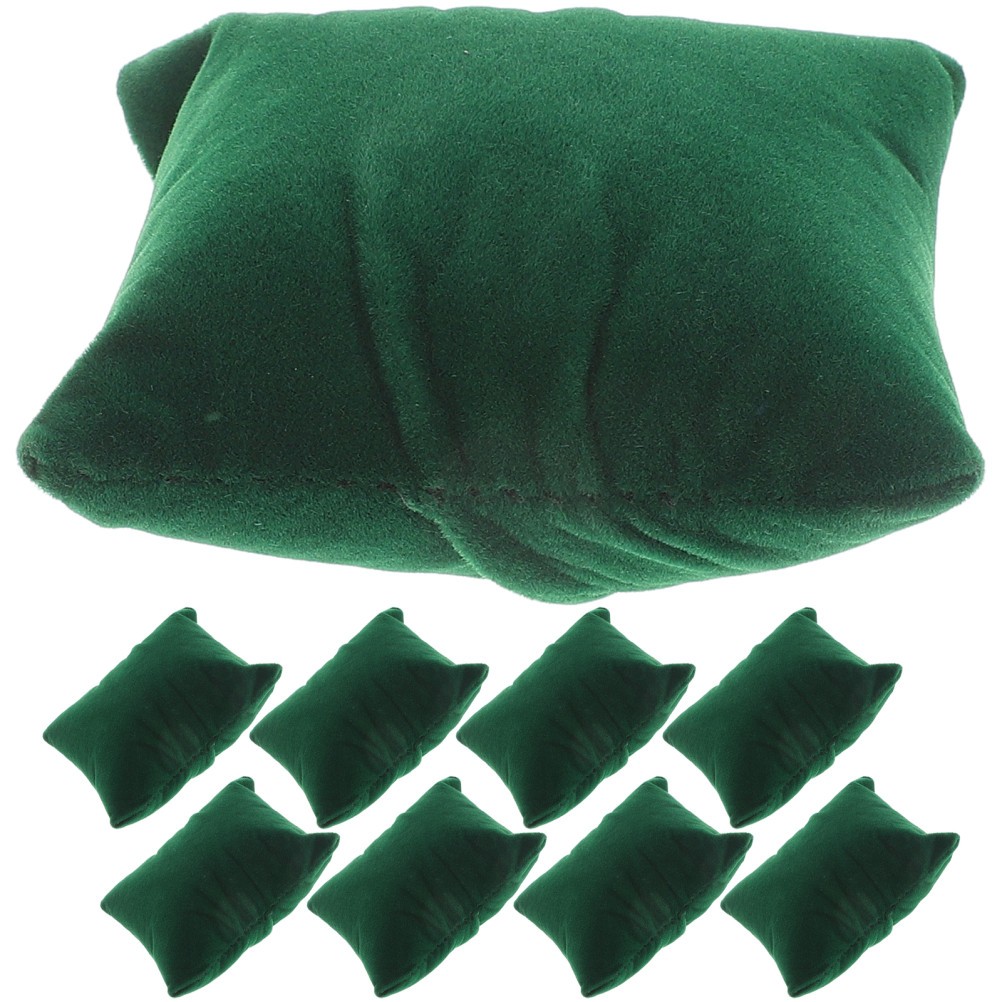 10Pcs Velvet Watch Case Cushions Soft Durable Pillows for Bracelet Display Olive