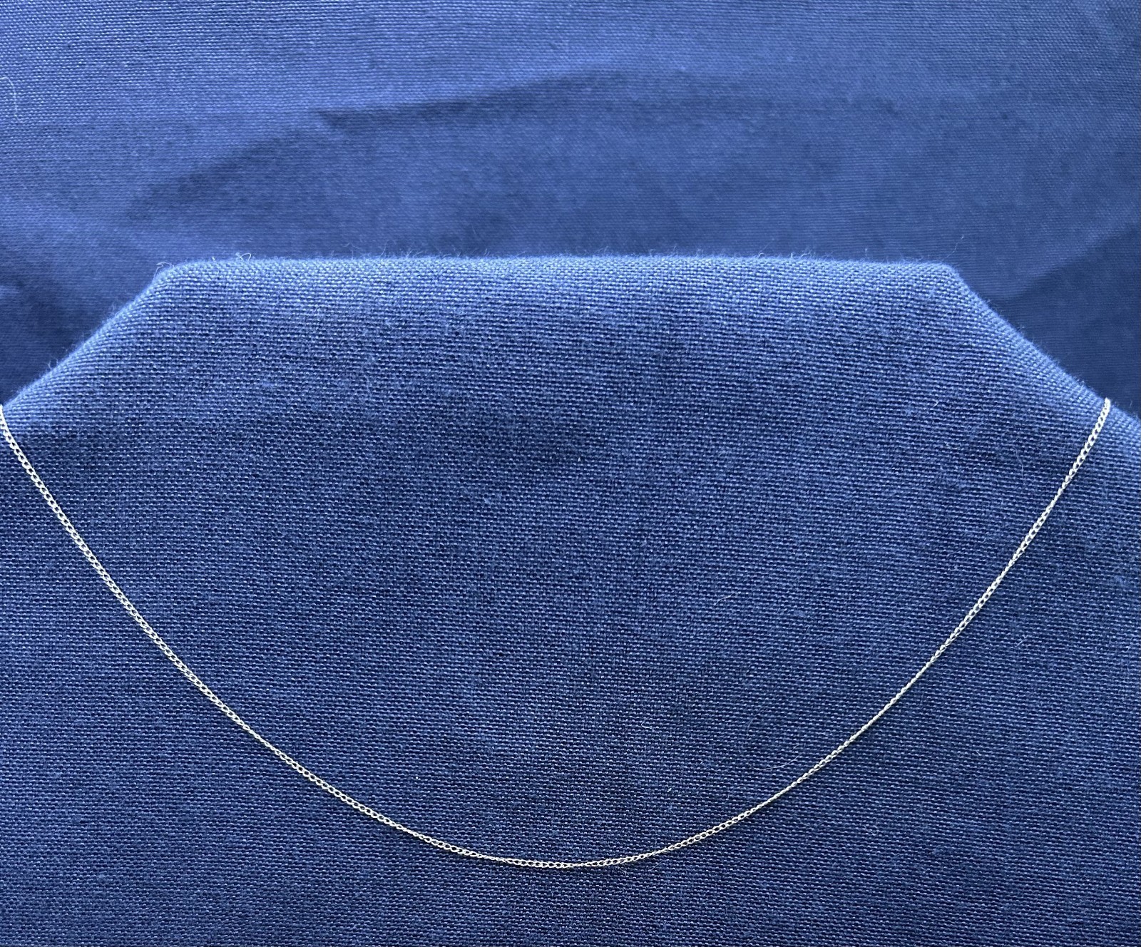 Lady Necklace, Fine Cable Chain, marked 14K White Gold, 15 inch