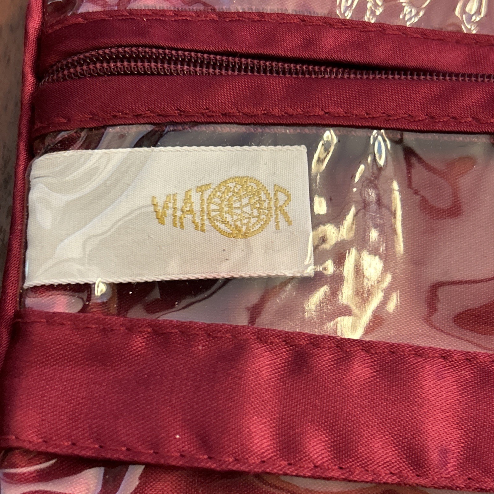 Vintage Jewelry Holder Organizer Roll Up Purse Bag Velvety Velvet Zipped Pockets