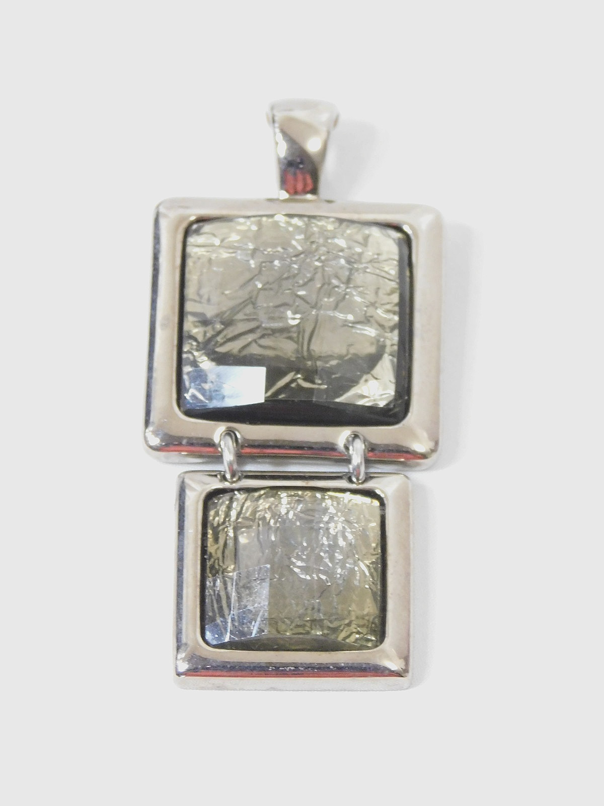 Beautiful Lia Sophia “FLUX” Pendant/Slide, Silver w/Avocado Tone, Unique, NWOT