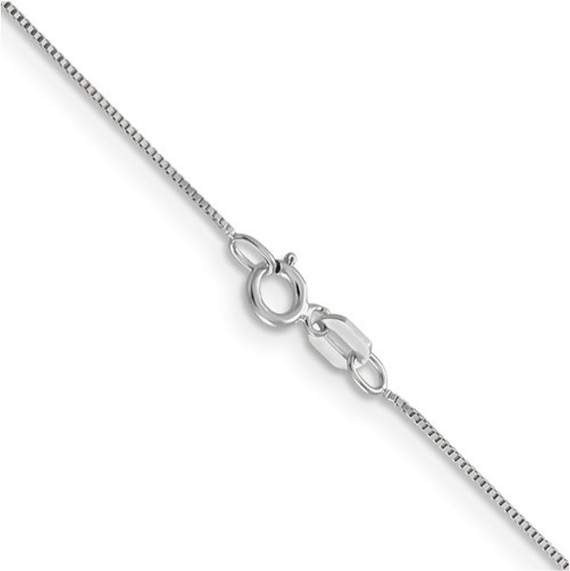 0.50mm 14K White Gold Box Chain Necklace 16″ 18″ 20″ 22″ 24″ or 30″
