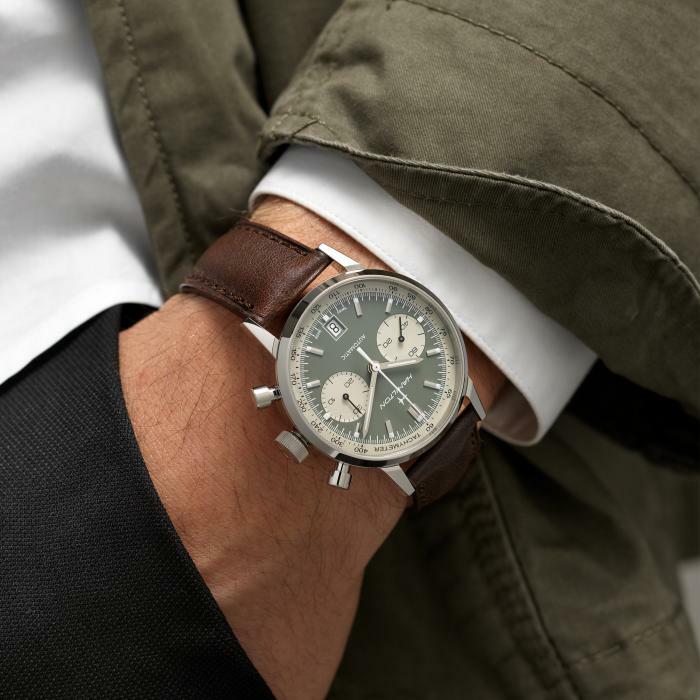 Hamilton American Classic Intra-Matic Auto Chrono Green Dial Men Watch H38416560