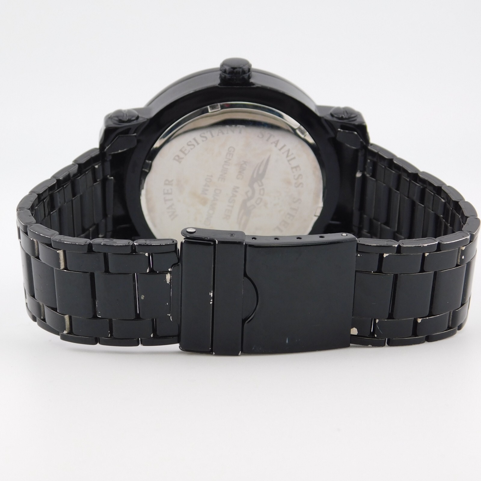 Massive KING MASTER Black Tone Quartz Men’s Watch Sz. 9″ New Battery