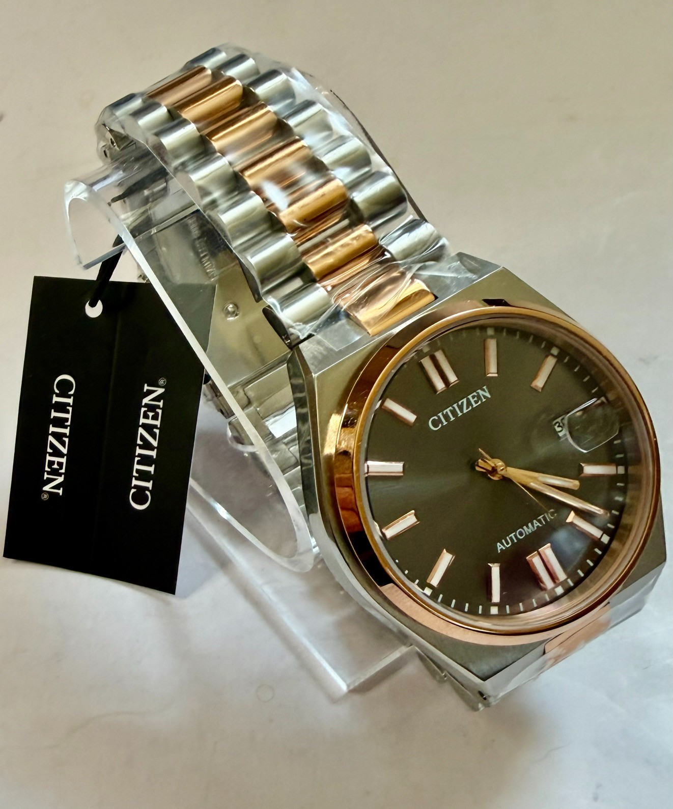 Tsuyosa Automatic Black Dial Two-Tone Men’s Watch NJ0154-80H