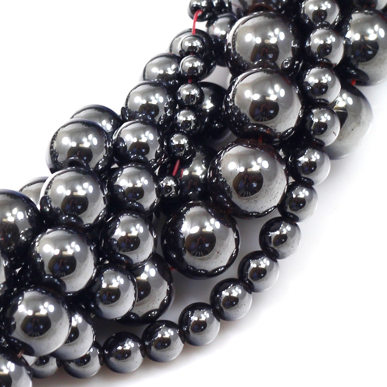 Natural MAGNETIC Hematite Smooth Spacer Round Loose Beads 15″ 4 6mm 8mm 10 12mm