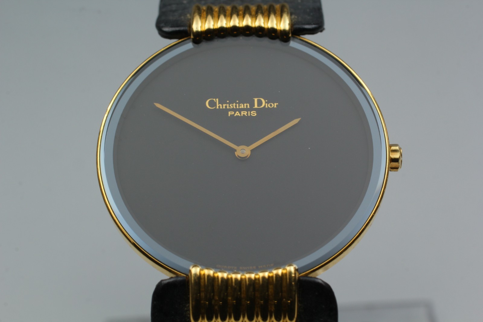Dior Bagheera 47 153-2 Gold Black Moon Dial 30mm Quartz Womens Watch NEAR MINT