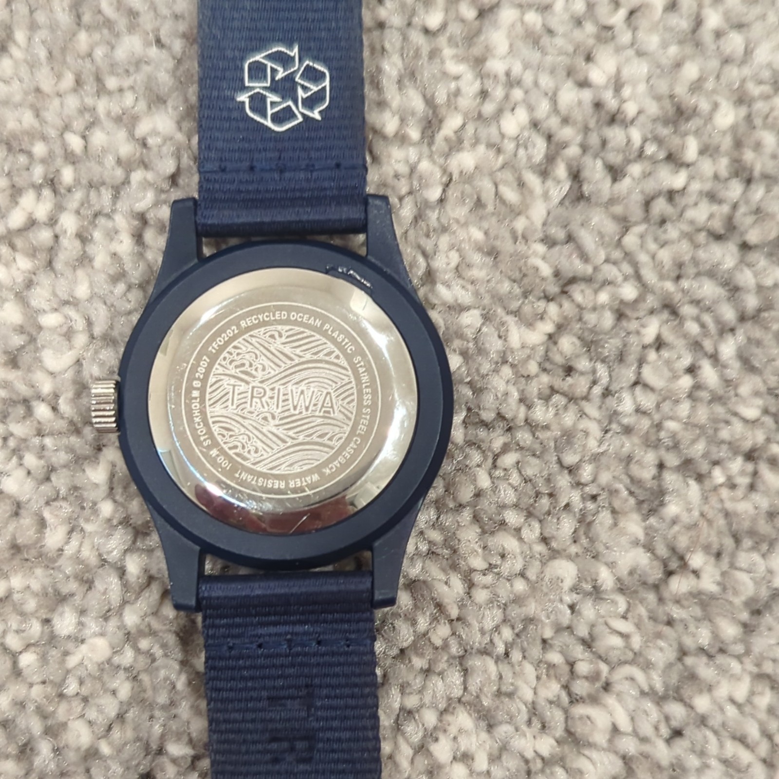 TRIWA Time for Oceans Blue Dial Date Quartz Watch Blue NATO Nylon Strap