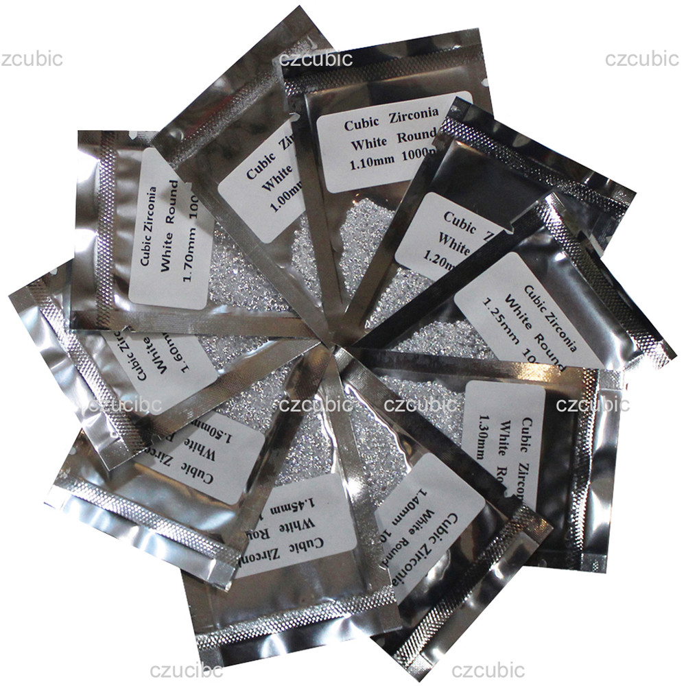 1000 PCS ROUND CUBIC ZIRCONIA/CZ LOOSSE STONE 5A QUALITY 0.80-2.50 MM FREE SHIP
